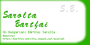 sarolta bartfai business card