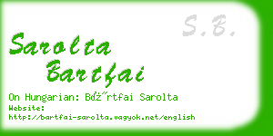 sarolta bartfai business card